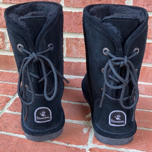 BearPaw Suede Leather Lacing Back Bootie Boots - Picture 6 of 11